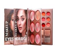 Paleta De Sombras De Ojos: Kit De Cosméticos De Viaje De Larga Duración, Juego De Maquillaje Plegable Estilo Libro Con Pigmentos Vibrantes, Diseño Portátil Compacto Que Admite Una Fácil Aplicación Sob