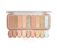 Paleta de sombras de ojos, kit de maquillaje mate brillante nude de 9 colores con pincel para un aspecto natural diario