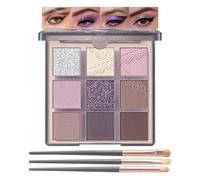 Paleta de sombras de ojos lila, 9 colores, paleta de sombras de ojos ahumadas mate y brillante, paleta de canciones altamente pigmentada, resistente al agua y a las manchas, paleta de maquillaje de