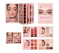 Paleta de sombras de ojos - Maquillaje de larga duración de 55 colores, kit de contorno resaltador de lápiz labial facial | Diseño de regalo de belleza, recuerdo de para adolescentes, uso