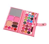 Paleta de sombras de ojos multifuncional, 33 colores, paleta de sombras de ojos de alta capacidad, paleta de resaltadores brillantes F6J7