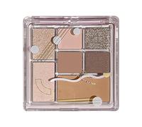 Paleta de sombras de ojos neutral,Sombra de ojos resistente al agua con brillo de 7 colores - Sombra de prensada con brillo mate, paleta de maquillaje con para adolescentes Principiantes M