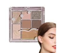 Paleta de sombras de ojos para mujer - Paleta de maquillaje brillante mezclable de 7 colores | Cosméticos de sombras de colores vibrantes a prueba de agua, paleta de de ojos de