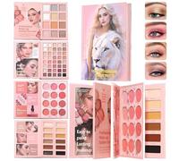 Paleta de Sombras de Ojos,Perla Mate con Forma de Libro para Rubor y Sombras | Paleta De De Ojos Y Rubor Mate Perla,Para Diario Citas Escuela Viajes Fiestas Cenas Carnavales Novia Esposa Amiga