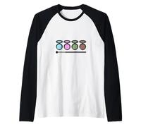 Paleta de sombras de ojos y pincel Camiseta Manga Raglan