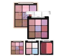 Paleta De Sombras De Ojos Y Rubor | Juego De Maquillaje Con Paleta De Sombras, Rubor E Iluminador - Cosméticos de Textura Mate y Brillante para Fotografía Escenario Noche de Cita y Viaje