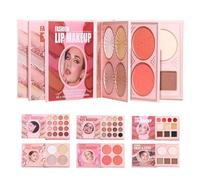 Paleta De Sombras De Ojos Youding | 1 Kit De Estilo Libro En Polvo Mezclable | Matte Shimmer Multi Color Highlighter Blush Contour Set De Belleza Facial De Larga Duración | Boda Viaje Vacaciones Fiest