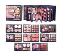 Paleta De Sombras - Iluminador Y Rubor Difuminable De Larga Duración - Paleta De Iluminador Y Sombras De Ojos | Para Rostro Ojos Labios Mujeres Cumpleaños Vacaciones Día De San Valentín Boda Citas Via