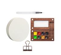 Paleta de viaje - Kit de acuarela portátil para creativos en cualquier lugar | Caja de pintura de madera con 8 rejillas, estuche compacto para artistas, estudiantes, pintura al aire libre y práctica