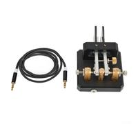 Paleta doble automática para teclado de código morse para Ham Radio CW Practice, base magnética ajustable, conector de 3,5 mm, plateado (negro)