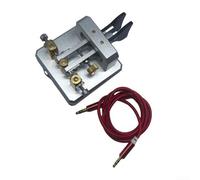 Paleta doble para llave de telégrafo de código morse, cuerpo de aleación de aluminio CNC para entusiastas de la radio de onda corta (plata)
