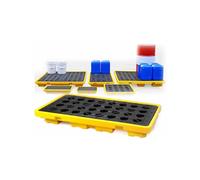 Paleta Industrial multidisco para derrames - Solución Modular de contención de plástico con Soporte para montacargas para Almacenamiento Seguro en Exteriores (120x60x18cm
