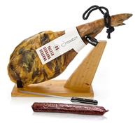 Paleta Jamon Serrano 4.5-5 Kg + Jamonero Kit + Chorizo Iberico - Sabor Suave y Equilibrado - Paletilla de Jamon Ideal para Tapas, Catas y Regalos Gourmet | Jamón Serrano Español Tradicional