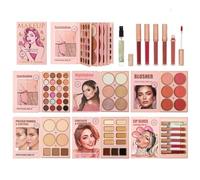 Paleta Libro de Maquillaje | Larga Duración Altamente Pigmentado 6 Capas,Contorno Colorete Iluminador Combinación - para la Vida Diaria, el Trabajo, los Viajes, las, Citas, Graduación y Boda