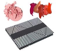 Paleta magnética vacía con diseño de rayas blancas y negras, incluye espejo adhesivo. Estuche personalizable para sombras de ojos, lápiz labial y rubor en polvo. Organizador de