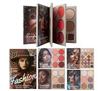 Paleta Maquillaje - 4 Capas Iluminador Mezclable,Paleta Libro de Polvos Contorneador y Rubor,Para Mujeres Y Niñas Todo Tipo De Piel Cumpleaños Navidad Cita Evento