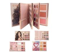 Paleta Maquillaje Libro de Viajes,Producto De Maquillaje Multifuncional | Blush Y Contorno De Viaje,Para Estudiantes Principiantes Profesionales Artistas Novias Amateur