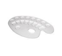 Faibo Paleta Ovalada Pintura con Compartimentos, Blanco, único