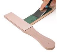 Paleta Para Afilar Cuero: Superficie De Pulido De Doble Cara, Mango De Madera Ergonómico, Tabla De Pulido De Bordes Profesional, Herramienta De Mantenimiento De Afilado De Precisión, Base De Respaldo