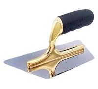 Paleta para cemento, Herramienta de mango 9 "X 4", acabado for cemento, acero inoxidable chapado en oro/plata, montaje aleación ligera, goma suave(Gold,C)
