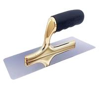Paleta para cemento, Herramienta de mango 9 "X 4", acabado for cemento, acero inoxidable chapado en oro/plata, montaje aleación ligera, goma suave(Gold,B)