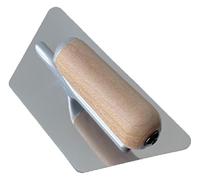 Paleta para cemento, Herramienta de mango 9 "X 4", acabado for cemento, acero inoxidable chapado en oro/plata, montaje aleación ligera, goma suave(Wood,C)