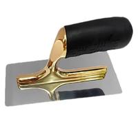 Paleta para cemento, Herramienta de mango 9 "X 4", acabado for cemento, acero inoxidable chapado en oro/plata, montaje aleación ligera, goma suave(Gold,A)