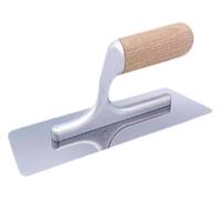 Paleta para cemento, Herramienta de mango 9 "X 4", acabado for cemento, acero inoxidable chapado en oro/plata, montaje aleación ligera, goma suave(Wood,A)