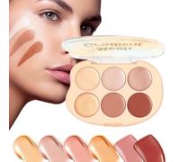Paleta Para Rostro - Paleta Multiusos De 6 Tonos,Cosméticos Cremosos de Larga Duración Fáciles de Difuminar para Mujeres y Piel Madura