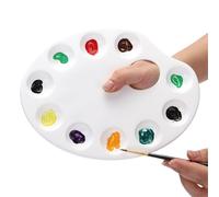 paleta pintura 10-wells Oval Plastic Palette Easy To Carry To Clean Not To Break For Outdoor Sketching Children's Painting Exercises