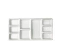 Paleta Pintura, Paleta de artista de cerámica de 9 agujeros, bandeja rectangular de pintura de acuarela for color al óleo acrílico Gouache(Cyan)