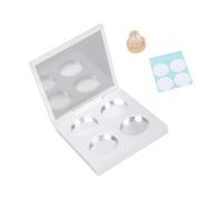Paleta redonda de 4 secciones para sombra de ojos, contenedor de maquillaje con base para mujer, caja de almacenamiento de sombra de ojos