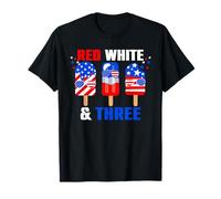 Paleta roja y blanca y tres cumpleaños del 4 de julio Camiseta