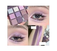 Paleta Sombras de Ojos Violeta 9 Colores - Sombras Mate y Brillantes, Look Ahumado o Natural, Tonos Gris-Violeta, Diseño Compacto de Viaje