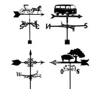 Paleta vintage con temática de animales hecha de metal resistente, diseñada para capturar la dirección del viento y mejorar espacios al aire libre como jardines y techos (C)