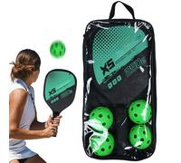 Paleta y bolas para encurtidos - Juego de bolas para encurtidos, kit de bolas para encurtidos, paleta para bolas | 4 bolas de pickle, juego de 2 raquetas, cómodo mango para raqueta de pickle