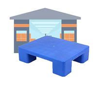 Paletas apilables de plástico ligero para piso, estantes de almacenamiento impermeables con barrera de humedad y ventilación de rejilla (azul, 40 x 50 x 12 cm)