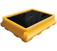 Paletas apilables de recogida de aceite, plataformas modulares de almacenamiento al aire libre, adecuadas para fábricas y garajes, soluciones robustas de recogida de bidones de aceite de polietileno