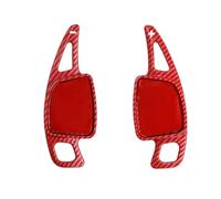 paletas cambio velocidad Compatible Con A6 S6 A7 S7 2019 2020 2021 Para A4 S4 2020 2021 ABS Fibra De Carbono 2 Unids/lote Palanca De Cambios De Volante Deportivo Para Coche(Carbon Red)