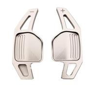 Paletas cambio volante Compatible Con Q5 8R 2008 2009 2010 2011 2012 Para Q7 4L 2006 2007 2008-2011 2 Piezas De Extensión De Paleta De Cambio De Aluminio Para Volante(Silver)