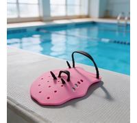 Paletas de mano de natación de silicona con correas ajustables para mejorar la técnica y desarrollar la fuerza de la parte superior del cuerpo en deportes acuáticos (rosa)