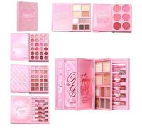 Paletas De Maquillaje: Juego De Sombras De Ojos Estilo Libro Con Rubor, Iluminador Y 6 Lápices Labiales Líquidos | Kit Cosmético Todo En Para Mujeres Y Niñas, Viajes, Rutina Diaria, Fiesta, Escena