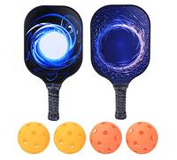 Paletas de Pickleball de fibra de carbono Premium Ligeras duraderas para exteriores con Honeycomb Polymer Core para todos los niveles Par de 2 paletas y 4 bolas