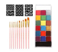 Paletas de pintura corporal para Halloween, vacaciones, maquillaje, fiesta, rosa, 21,5 x 8,5 x 1,5 cm, 20 colores