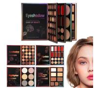 Paletas De Sombras,55 Colores De Maquillaje Para Labios,Rubor Facial Nacarado - Para Mujeres Damas Madres Festival De Belleza Fiesta Citas Evento Formal Actuacion Escenica Navidad