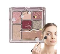 Paletas de sombras de ojos naturales, Sombra de ojos a prueba de agua de 7 colores, Paleta de maquillaje con purpurina a prueba de agua compacta cosmética de sombras de colores vibrantes profesionales