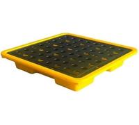 Paletas modulares de polietileno para fábricas y almacenes de 14 x 14 x 2.3 pulgadas, plataformas industriales resistentes para almacenamiento de tambores y palés y fiables
