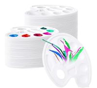 Paletas para Pintura, Paleta de Pintura de plástico Ovalada de 22,8 x 16,5 cm con Orificio for el Pulgar, 8/20/50 Piezas(22.8x16.5cm 50 PCS)