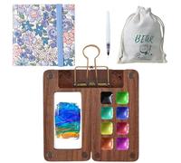 Paletas portátiles de acuarela de viaje, 8/15 colores, paletas de pintura de acuarela pequeña caja de bandeja de pintura de viaje