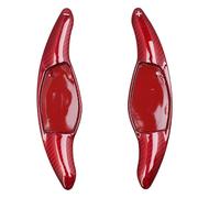 Paletas Volante Compatible con para R8 para RS3 RS4 RS5 TT RS Cubierta de Cambio de extensión de Paleta de Cambio de Volante de Fibra de CarbonoPalanca de Cambio de Volante de Coche(Red)